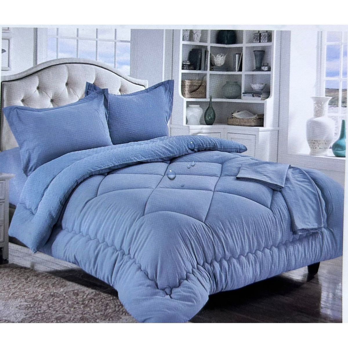 MINGDA - Set edredón Queen antiestrés de 5 pz 100% Algodón