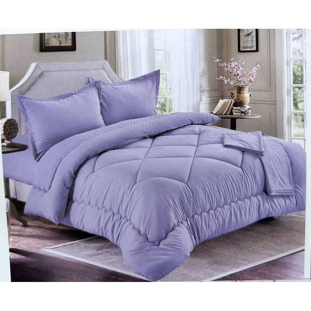 MINGDA - Set edredón Queen antiestrés de 5 pz 100% Algodón