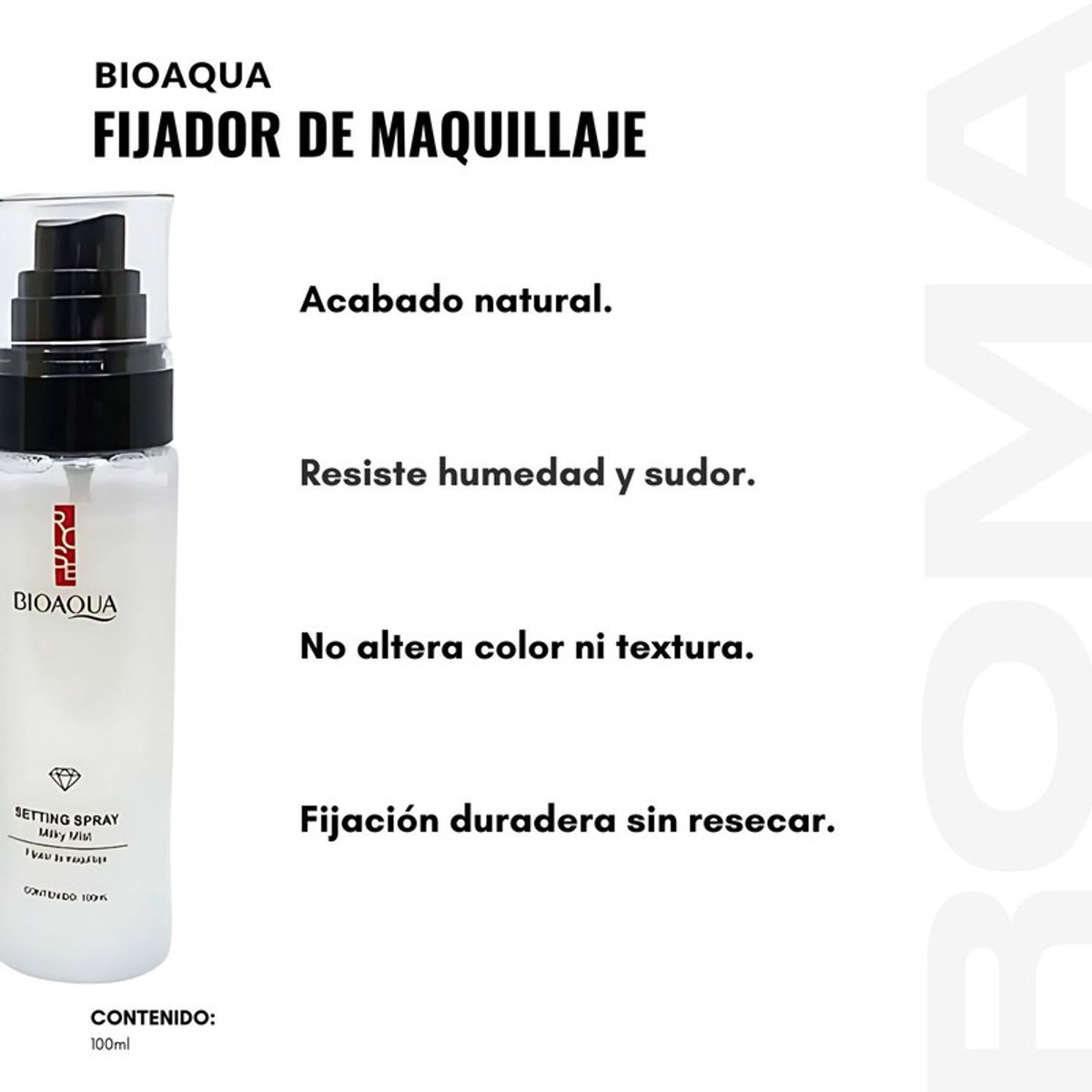 BIOAQUA - FIJADOR DE MAQUILLAJE BLANCO 100ML BIOAQUA