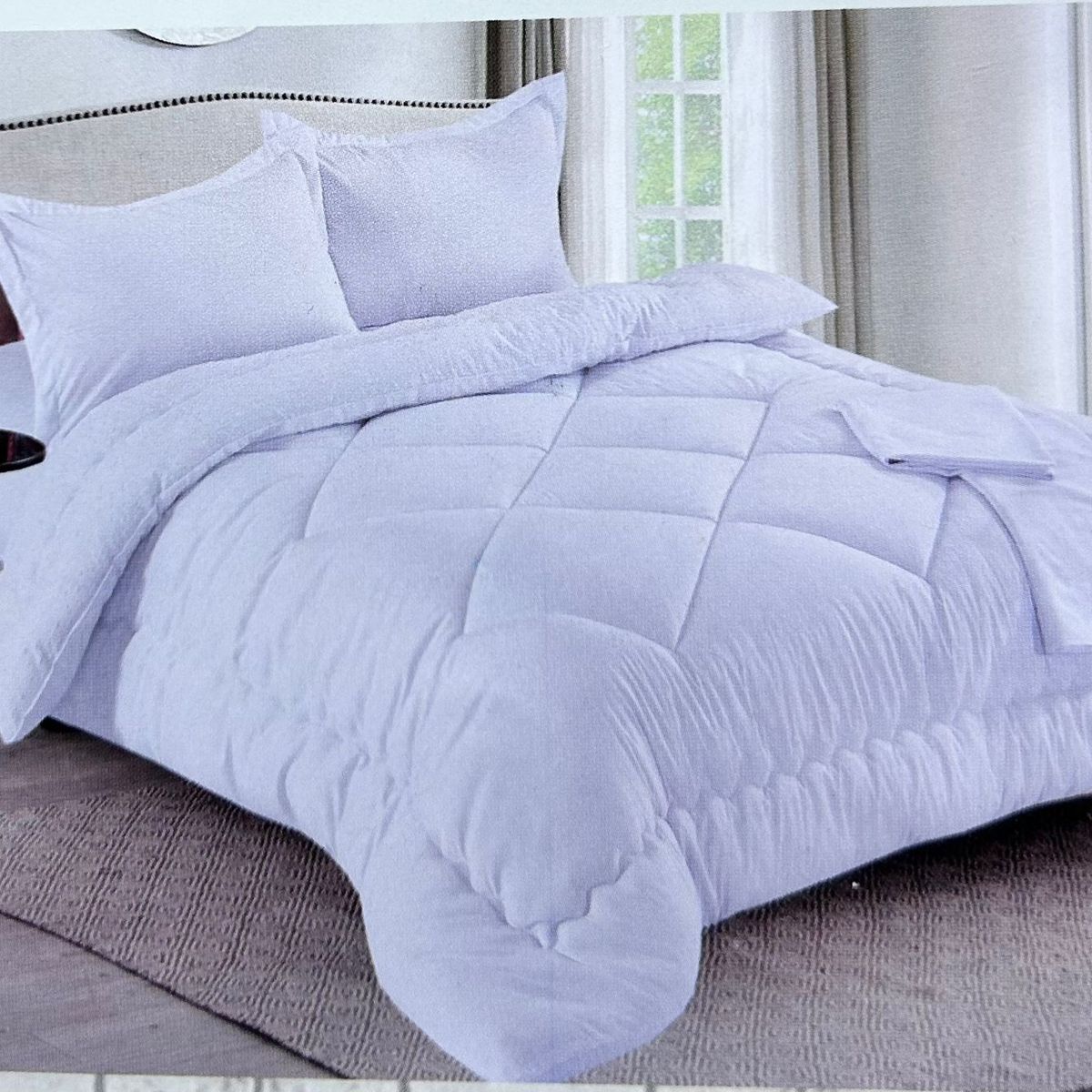 MINGDA - Set edredón Queen antiestrés de 5 pz 100% Algodón