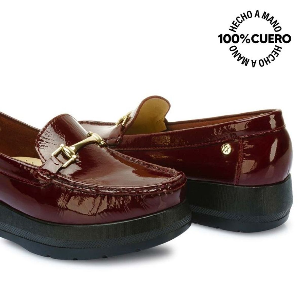 VIALE - Zapato Mocasín Casual DOM-2508 Cherry Viale Cuero