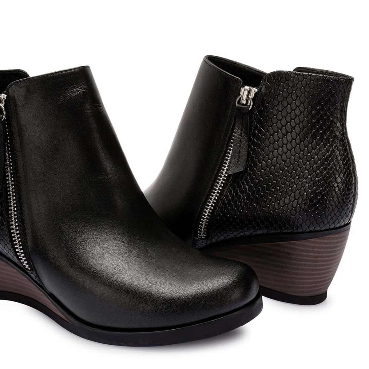 VIALE - Botín Casual LINDA-2515 Negro Viale Cuero