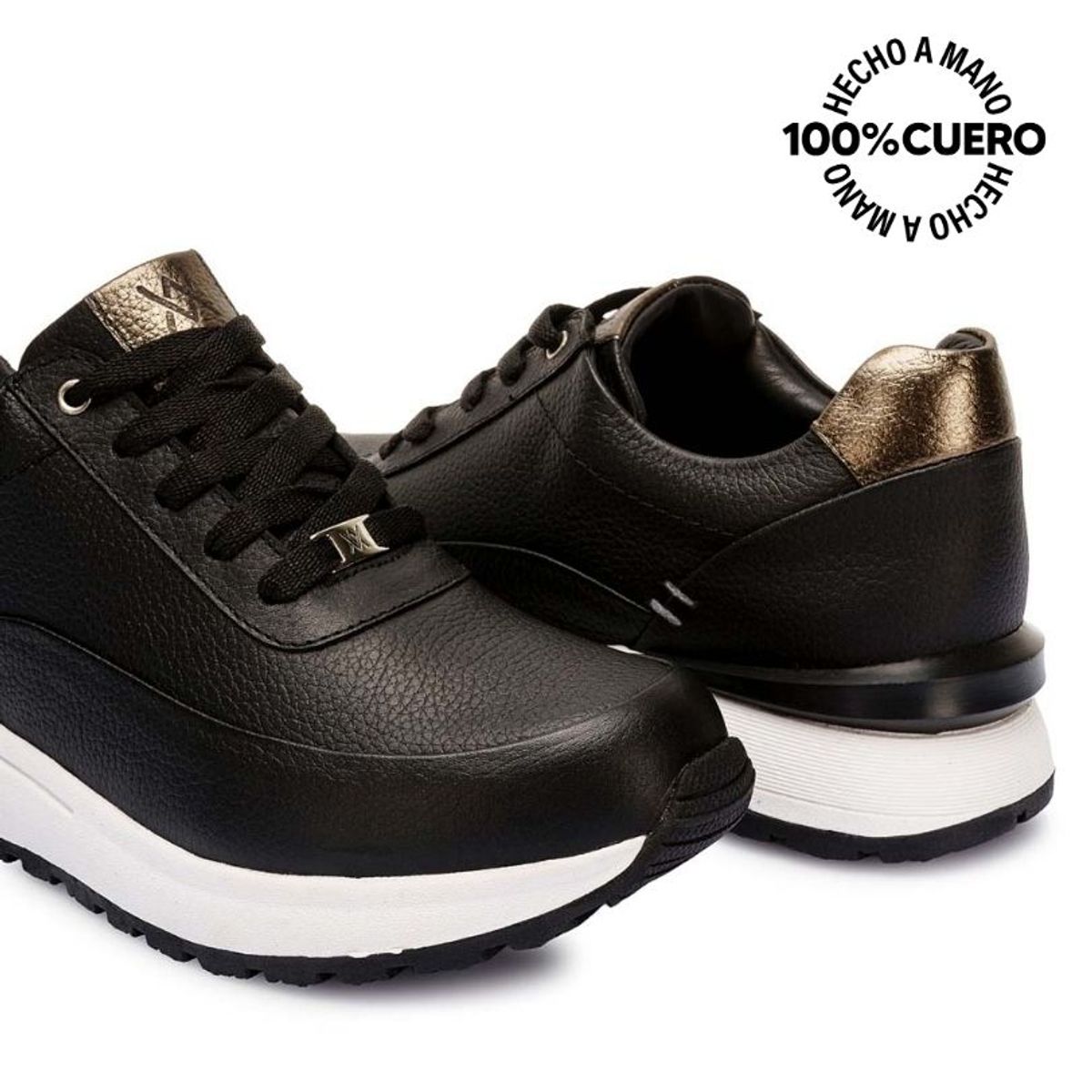 VIALE - Zapatilla Casual TERI-2501 Negro Viale Cuero