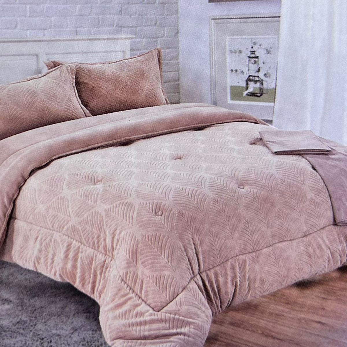 MINGDA - Set de Edredón 2 pz  piel de ángel de 5 piezas invierno 