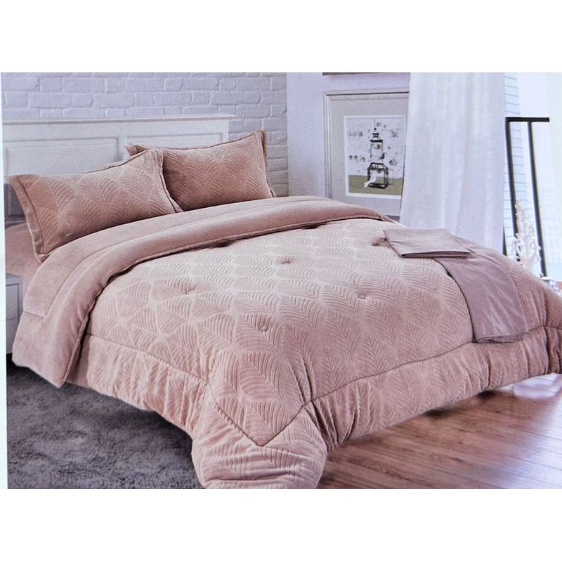 MINGDA - Set de Edredón 2 pz  piel de ángel de 5 piezas invierno 