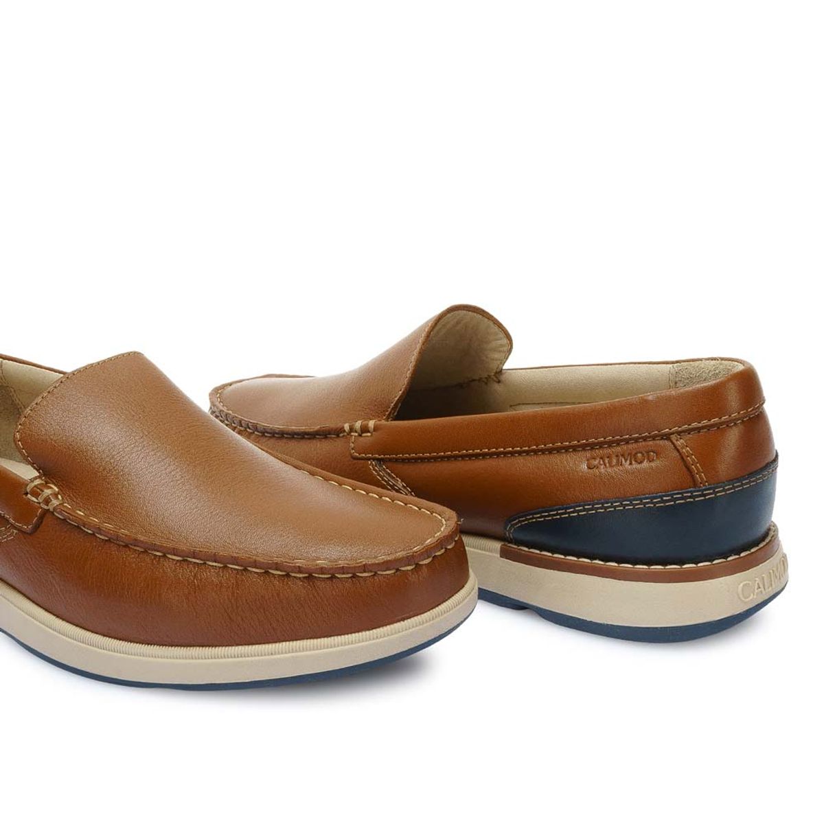 CALIMOD - Zapato Mocasín Casual CVS-102 Tan Calimod Cuero