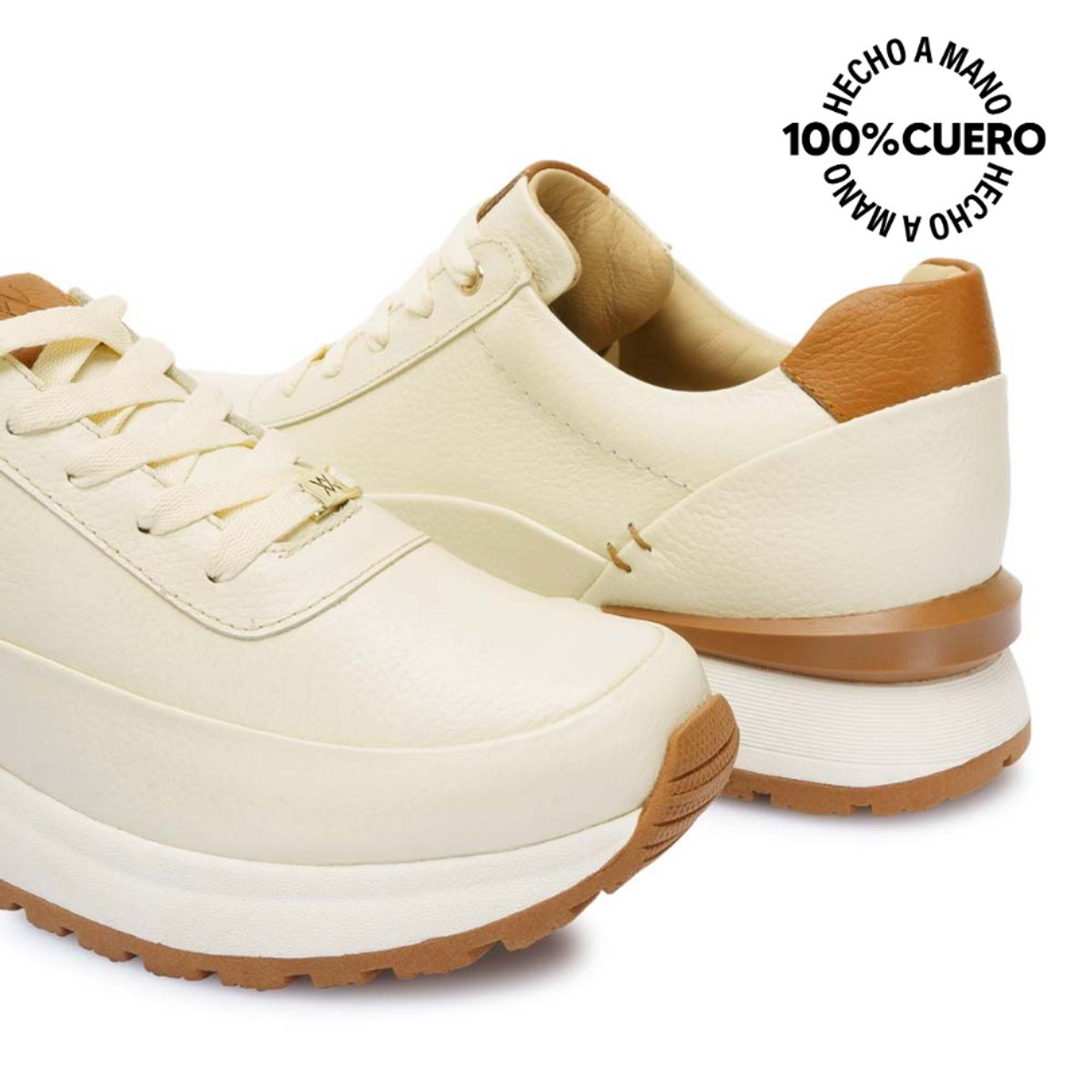 VIALE - Zapatilla Casual TERI-2501 Hueso Viale Cuero