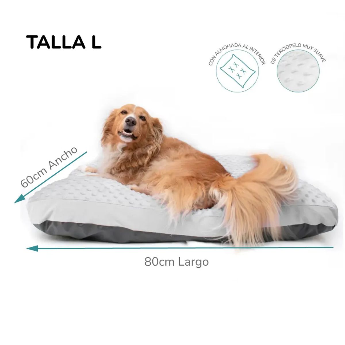 CAT OH - Cama Colchoneta para Perros Dots Gris - L