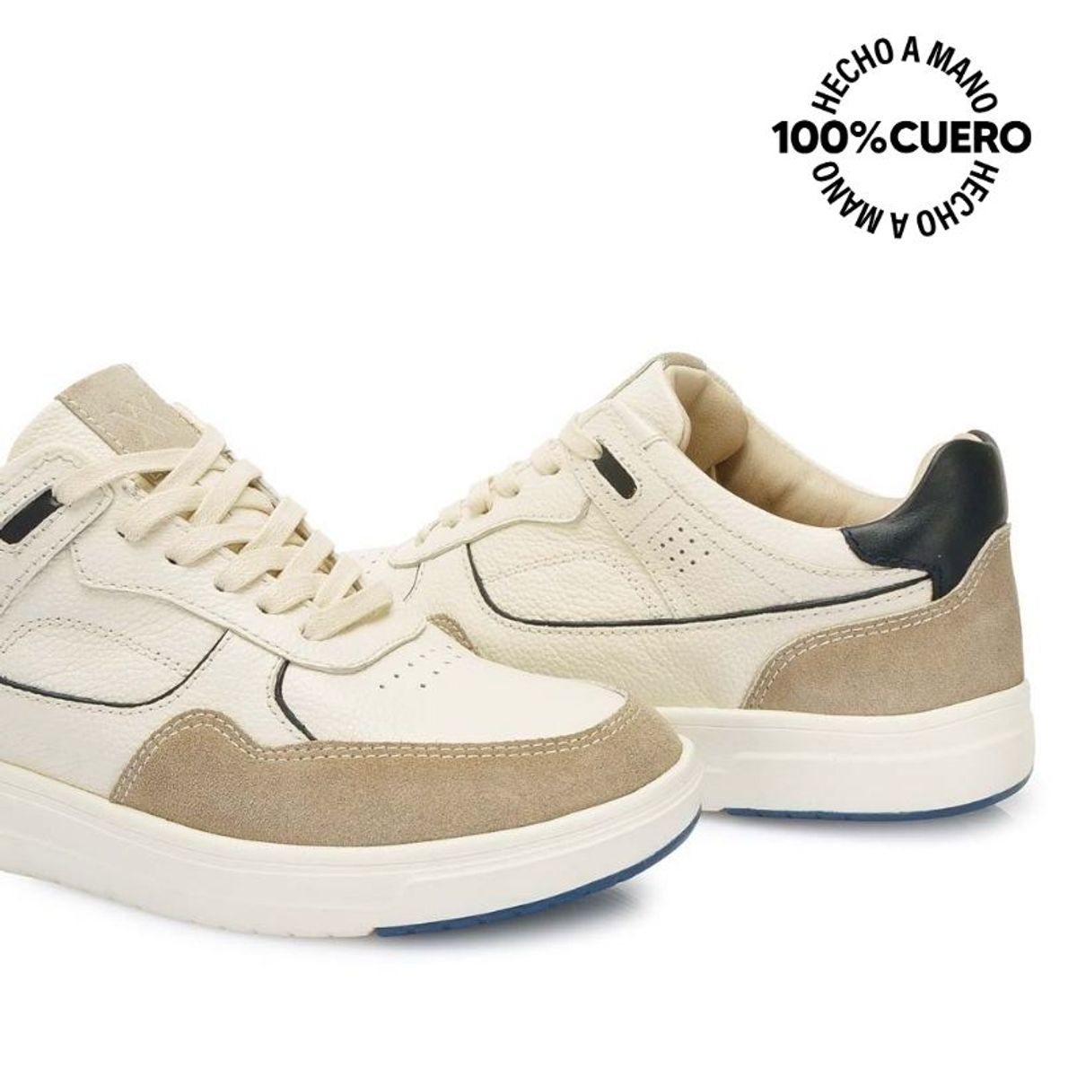 VIALE - Zapatilla Casual RICARDO-2522 BlancoOff Viale Homme Cuero
