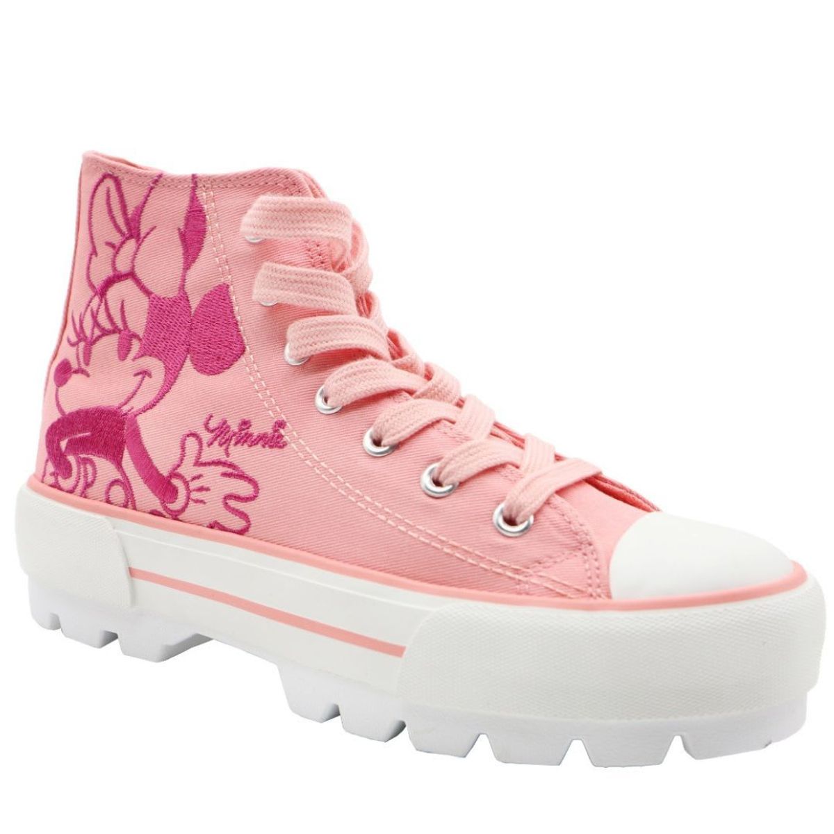 DISNEY - Zapatillas Mujer Minnie Mouse Botin Rosado