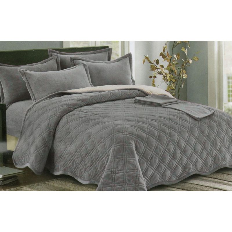 MINGDA - Set de cubrecama 2 pz carnero con piel de ángel 5 piezas 