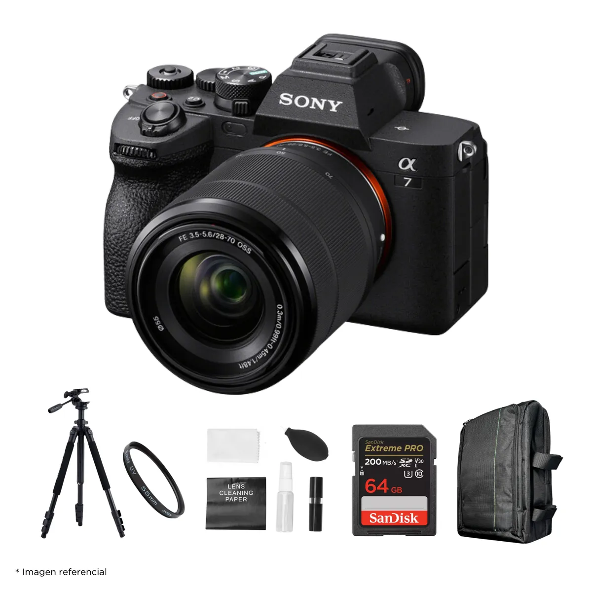 SONY - Cámara Sony Alpha a7 IV Full Frame Mirrorless + Lente 28-70mm + Kit Ultimate de Accesorios
