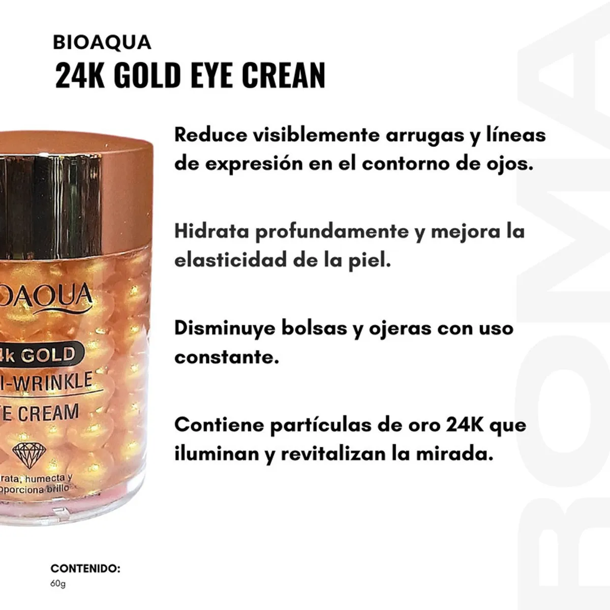 BIOAQUA - CONTORNO DE OJOS 24K GOLD ANTI ARRUGAGAS 60G BIOAQUA
