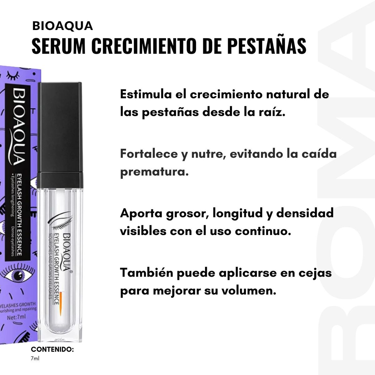 BIOAQUA - SERUM PARA CRECIMIENTO DE PESTAÑAS 7ML BIOAQUA