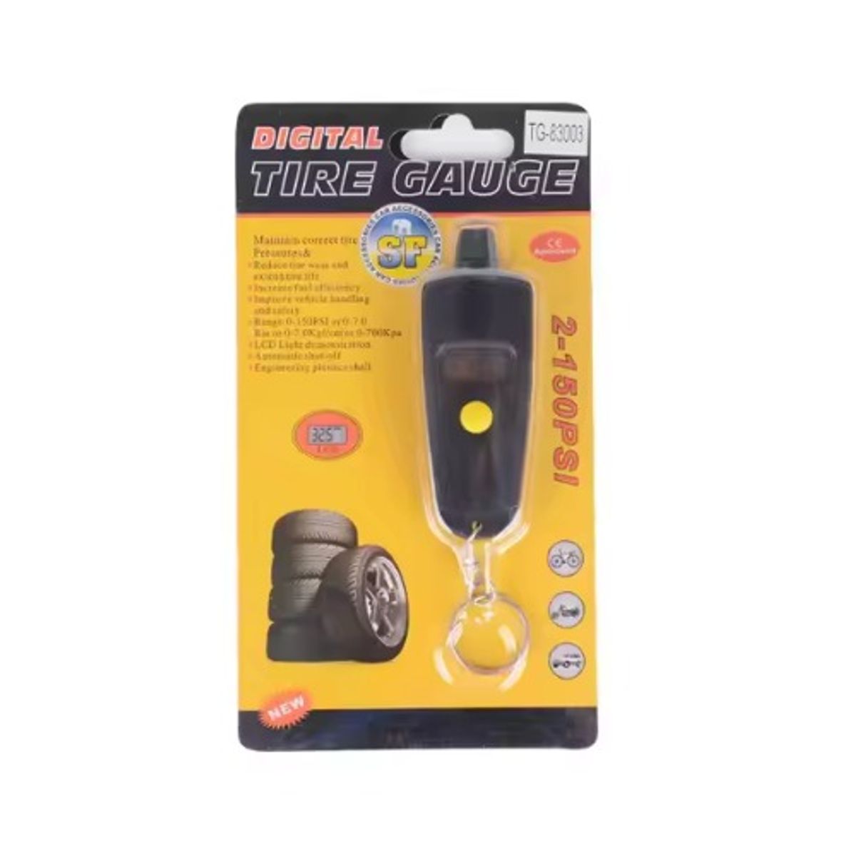 GENERICO - Medidor De Presion Aire Digital Pant Lcd + Llavero