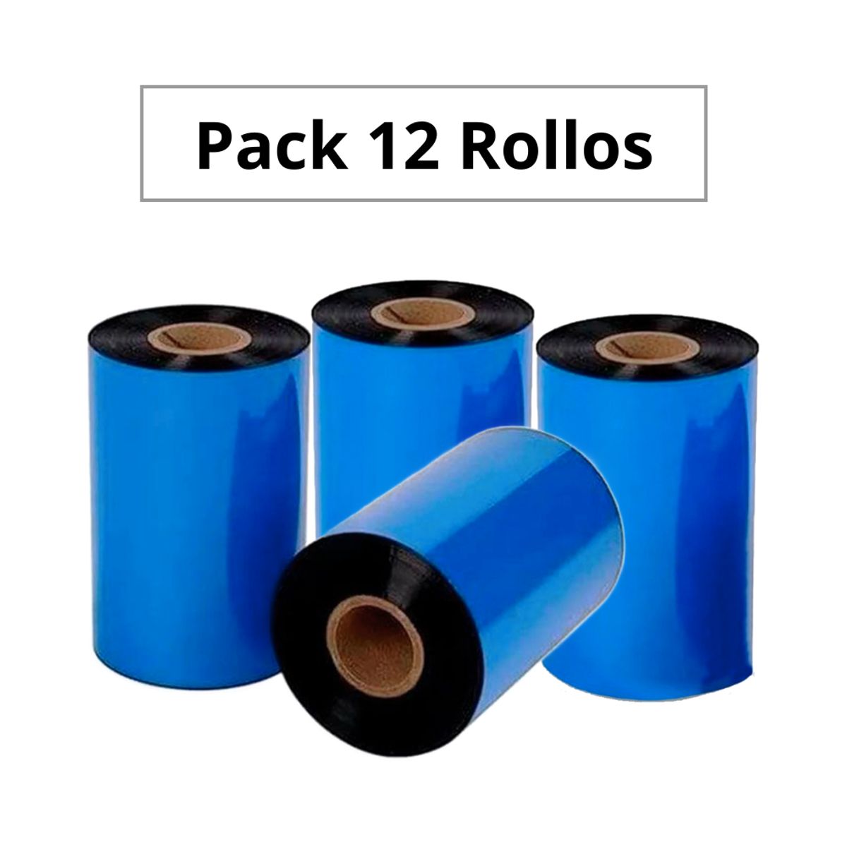 GENERICO - Cinta Ribbon RESINA Negra 110 mm x 300mts - Pack 12 Rollos