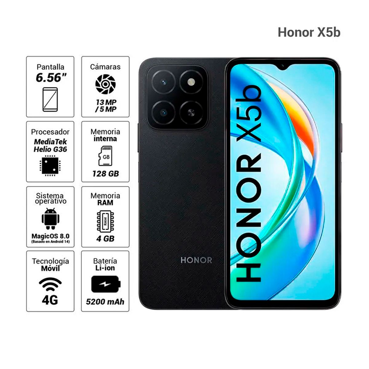 HONOR - Celular Honor X5b 4GB Ram 128GB Color NEGRO