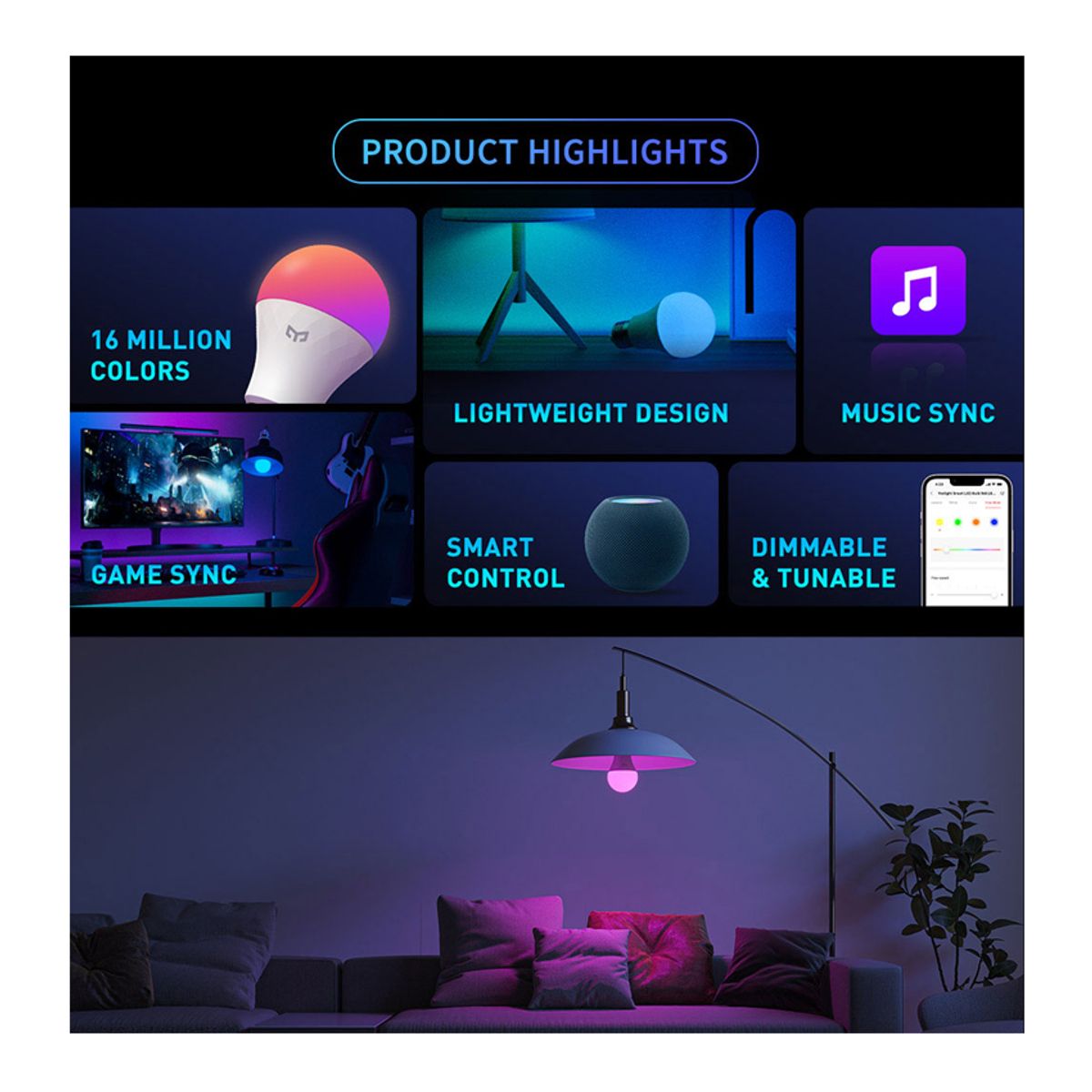 SMART - Yeelight Smart LED Bulb W4 Lite  Foco Inteligente Para Xiaomi Apple etc