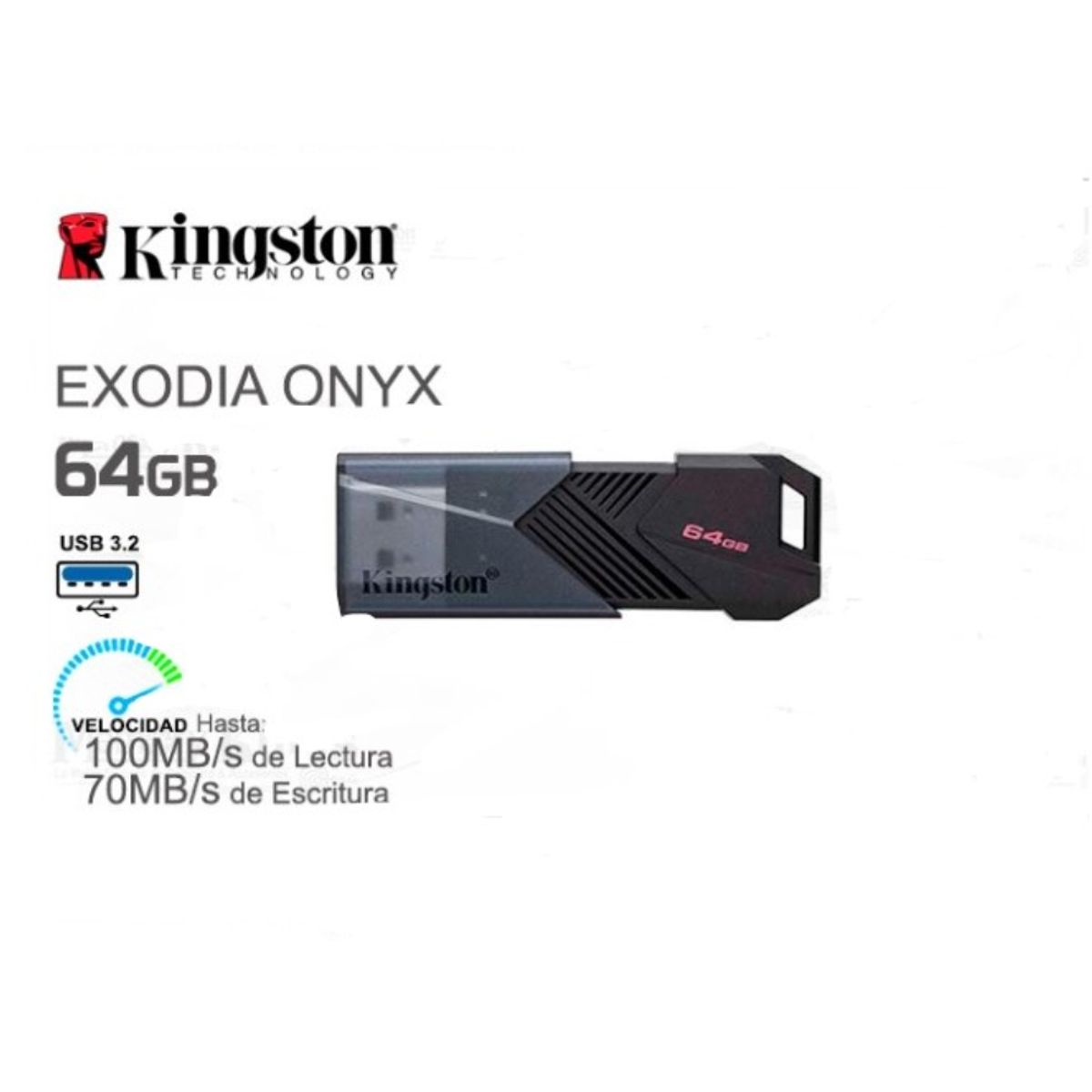 KINGSTON - Memoria Usb 3-2 64 Gb Kingston Exodia Onyx