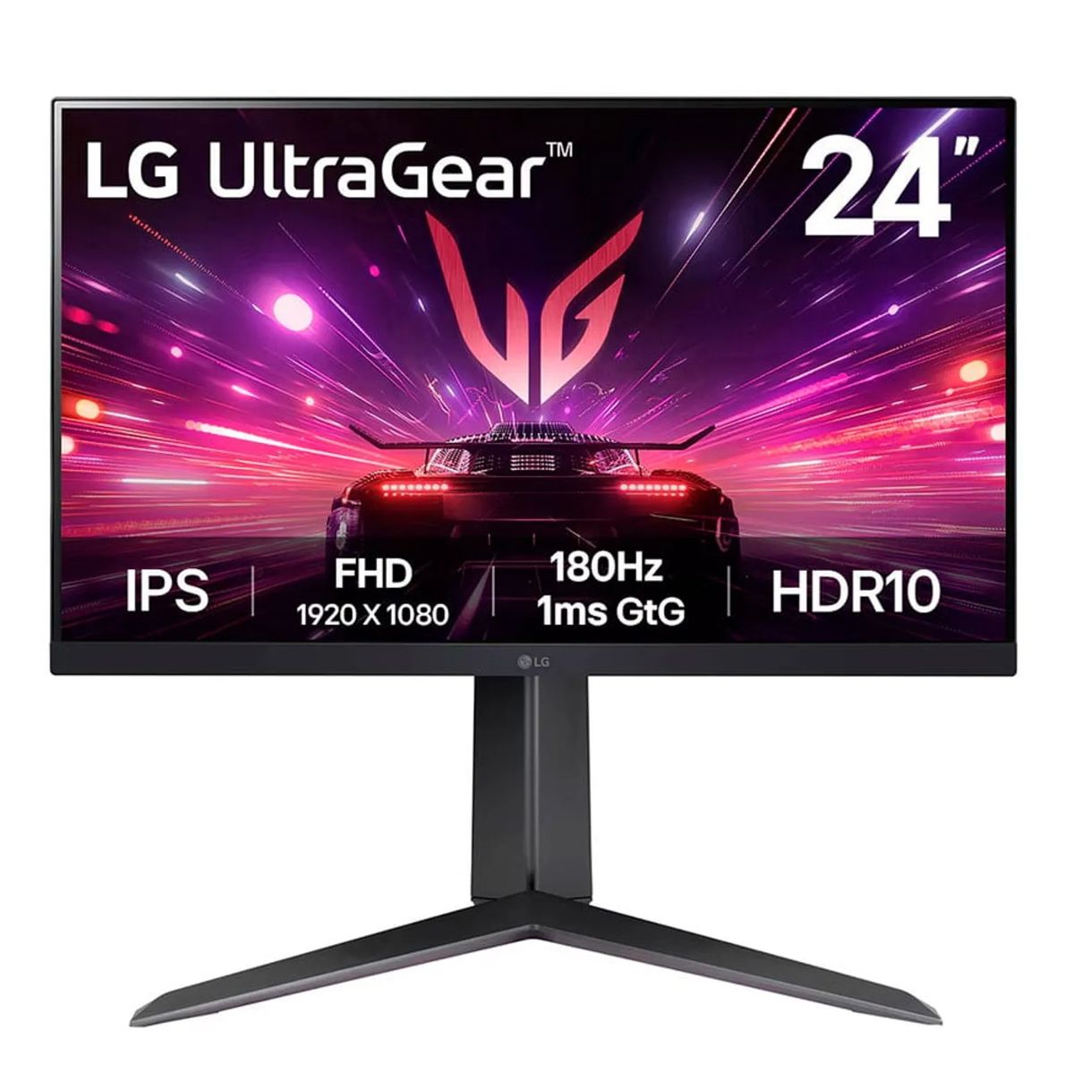 LG - Monitor Gamer LG 24" 24GS65F-B Plano FHD 180 HZ IPS HDMI/DP UltraGear