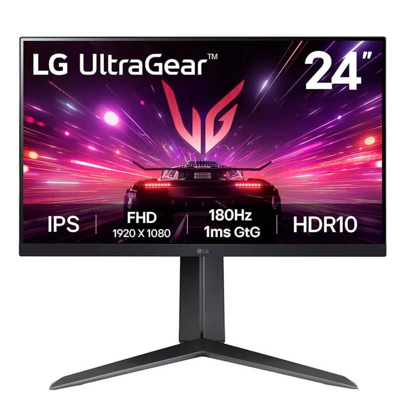 LG - Monitor Gamer LG 24" 24GS65F-B Plano FHD 180 HZ IPS HDMI/DP UltraGear