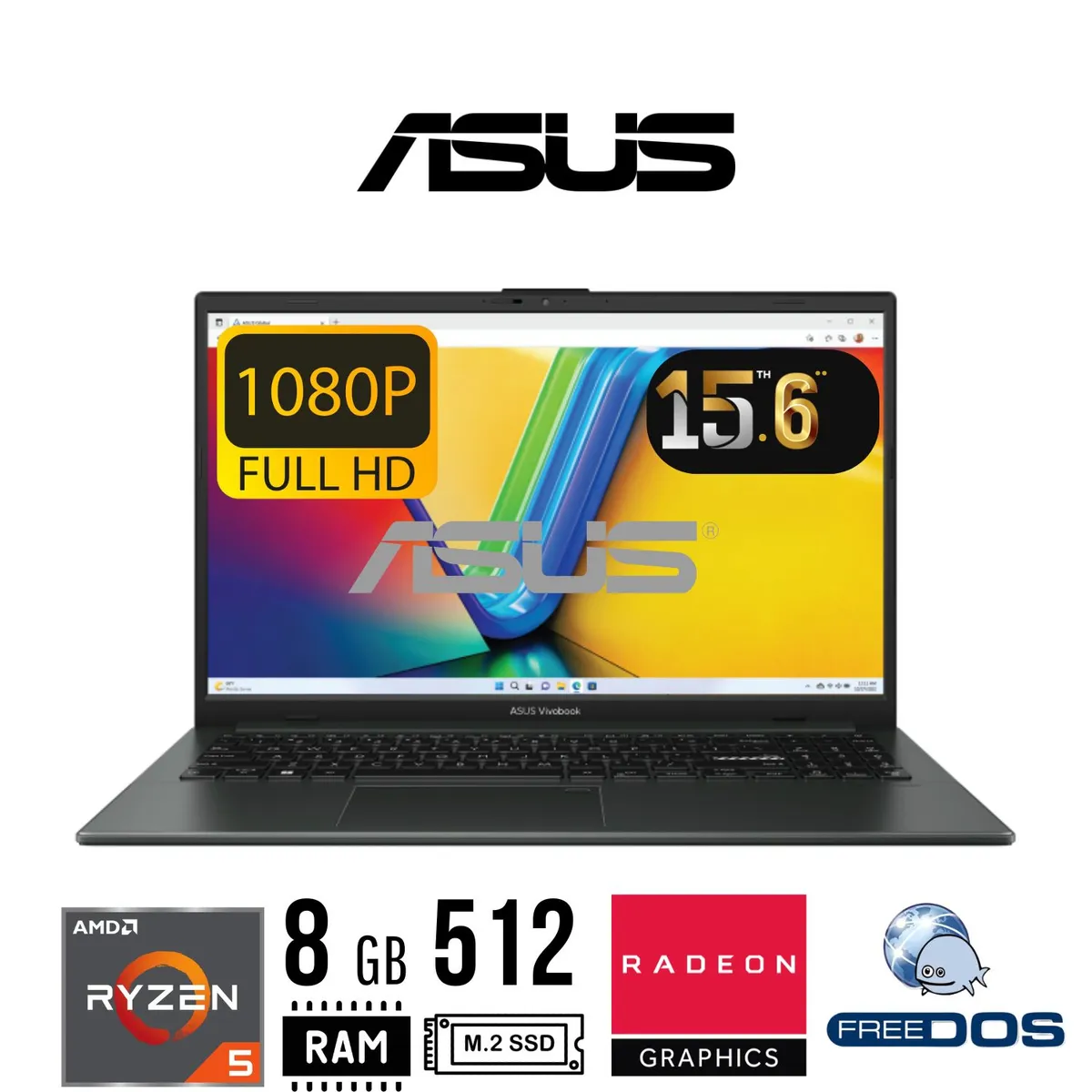 ASUS - Laptop ASUS 15  E1504FA-NJ411, 15,6´ FHD, R5-7520U, RAM 8GB, SSD 512GB, Free Dos