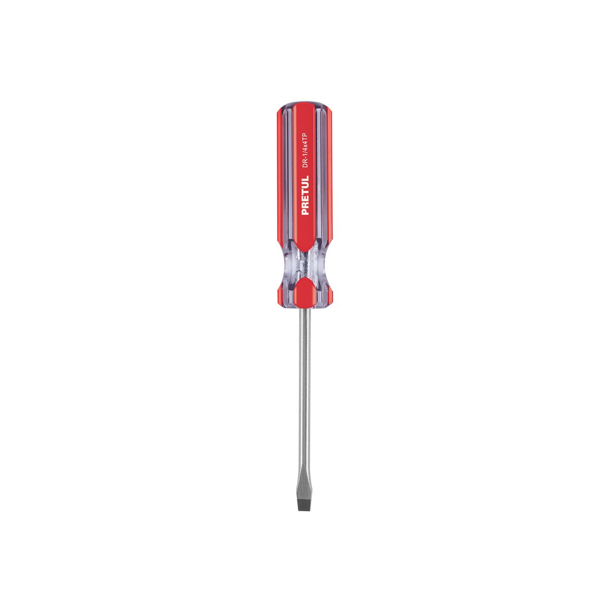 PRETUL - Desarmador Plano 1/4" x 4" Mango de PVC 21459 Pretul