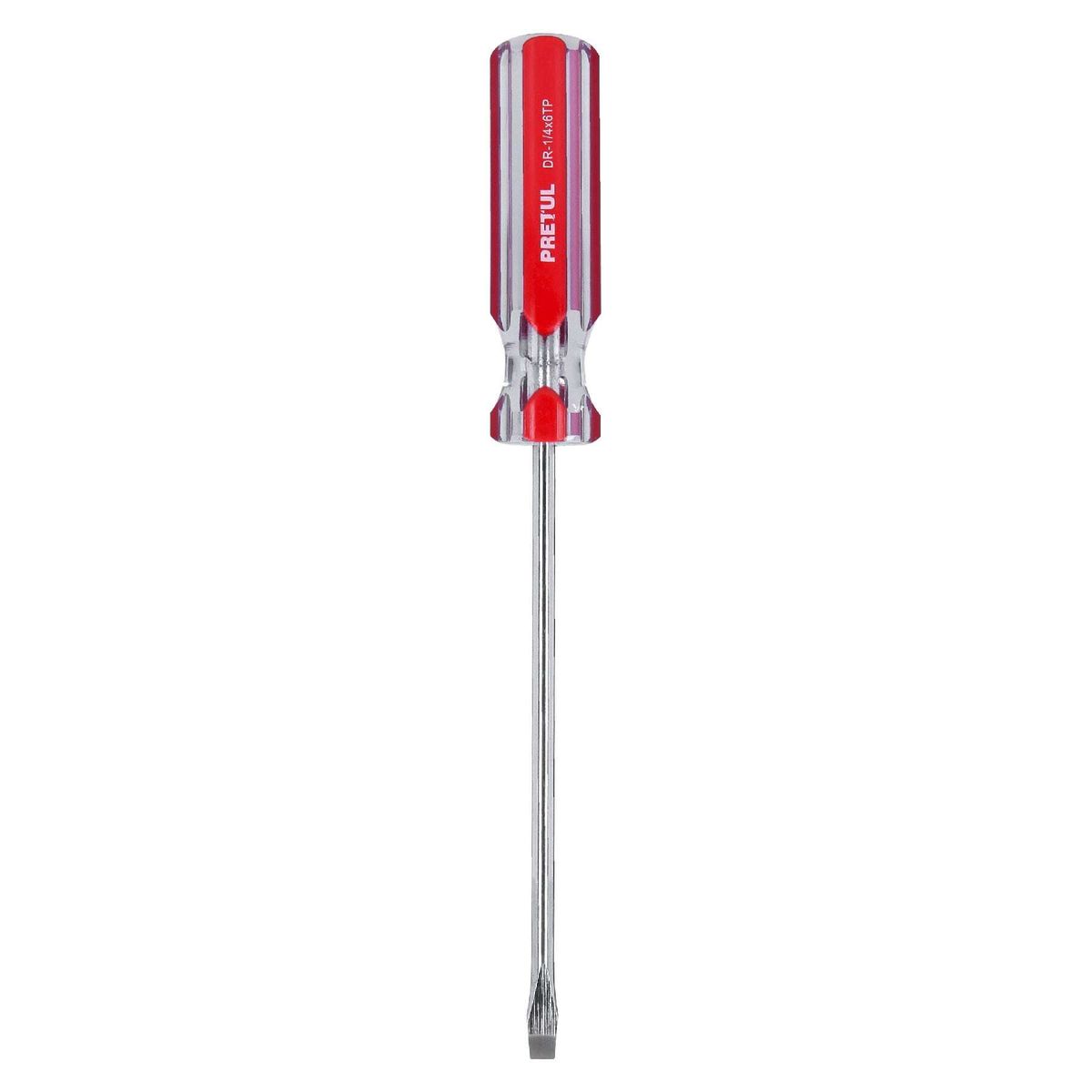 PRETUL - Desarmador Plano 1/4" x 6" Mango de PVC 21462 Pretul