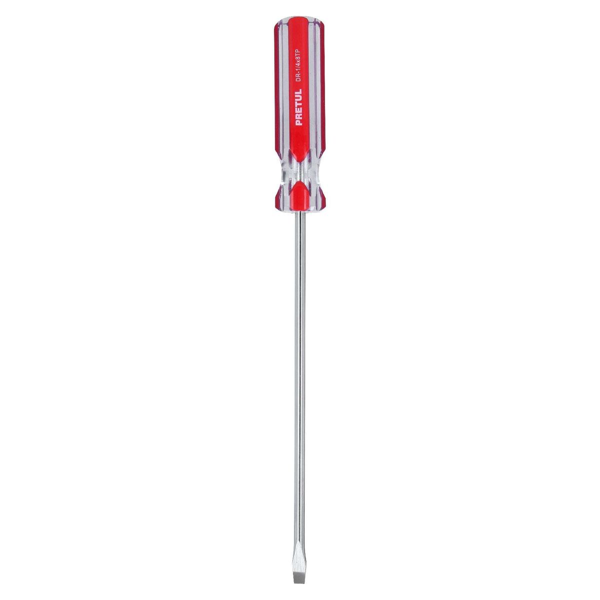 PRETUL - Desarmador Plano 1/4" x 8" Mango de PVC 21460 Pretul