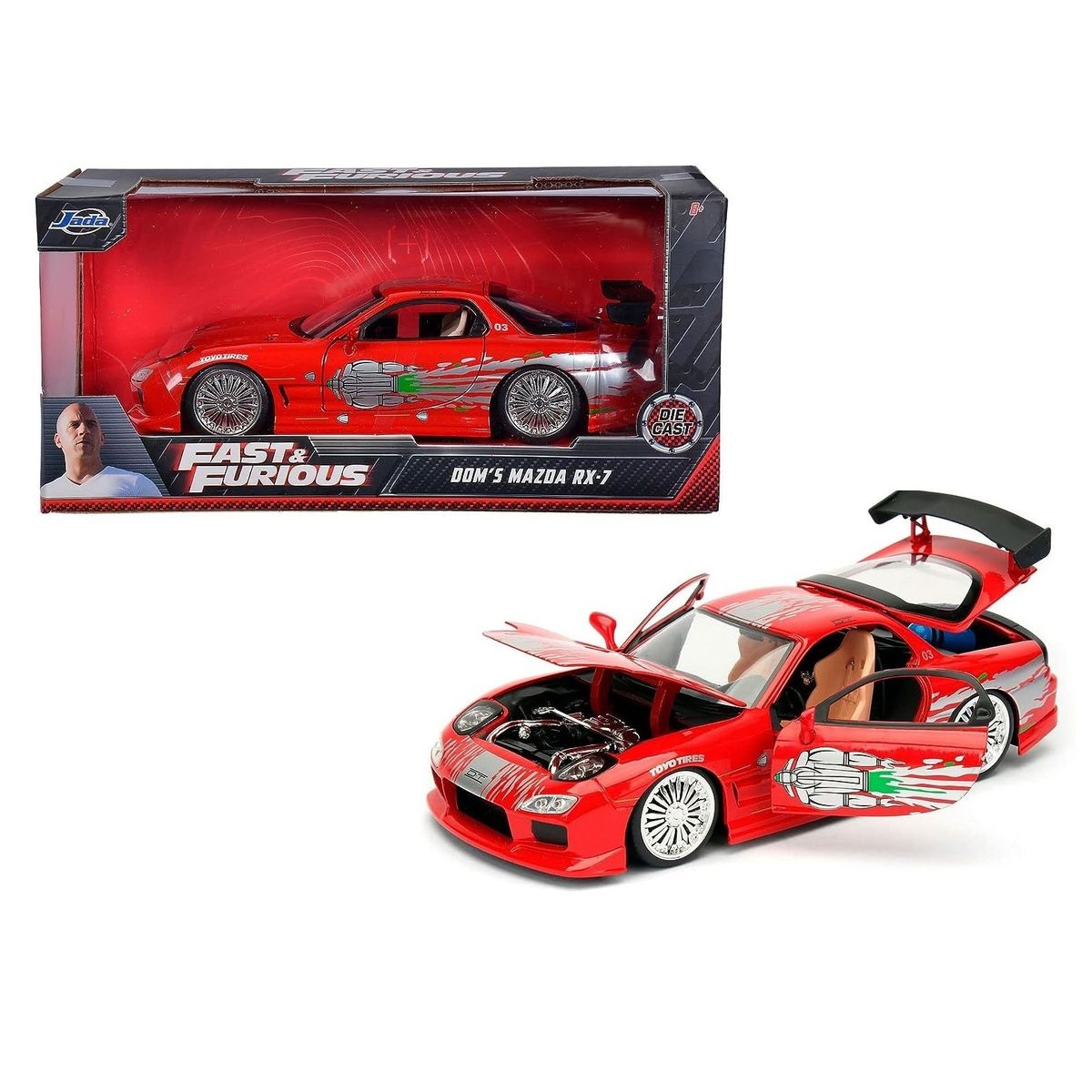JADA TOYS - AUTO COLECCION RAPIDOS Y FURIOSOS MAZDA RX 7 DOM Escala 1:24