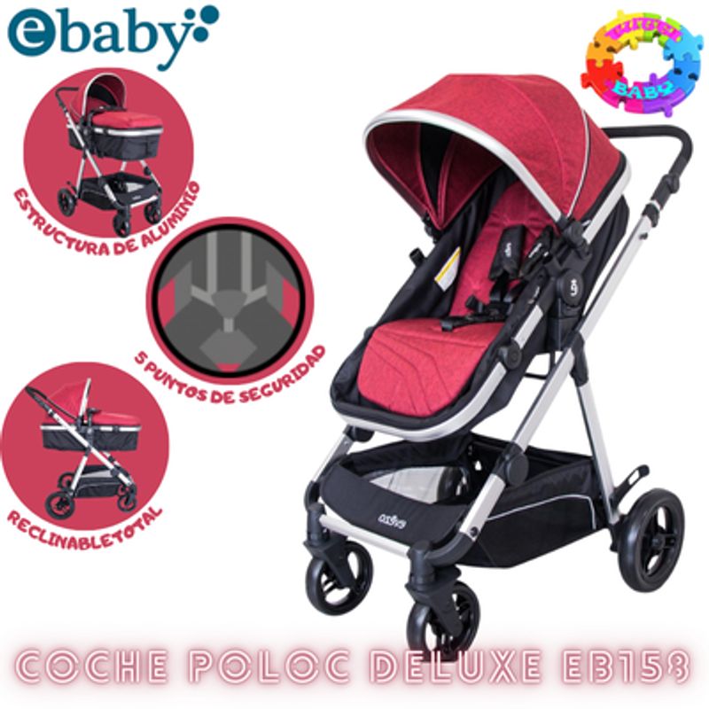 EBABY - COCHE DEPORTIVO MOISES POLOC DELUXE EV158-ROJO