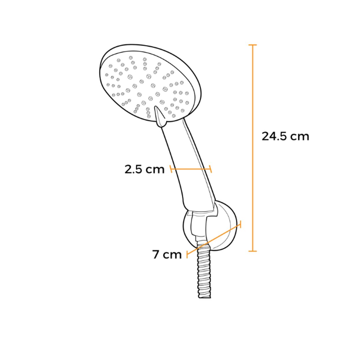 FRATELLI - DUCHA TELÉFONO CON MANGUERA REFORZADA DE 3 FUNCIONES NEGRO GN9020B