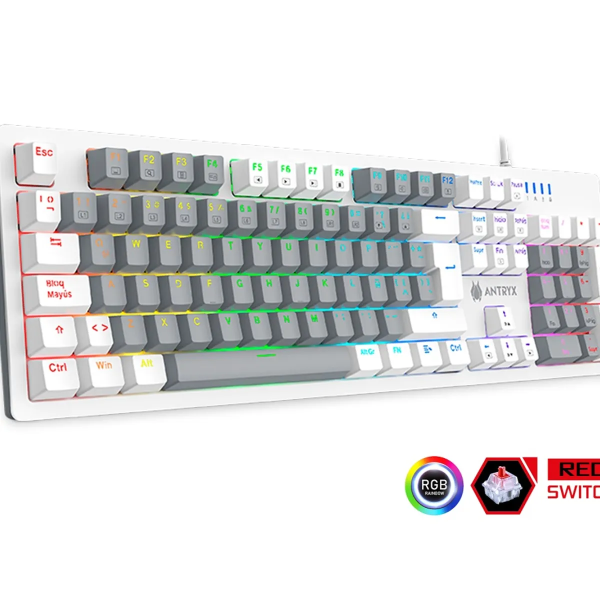 ANTRYX - TECLADO MECANICO ANTRYX MK860L WHITE SWITCH RED