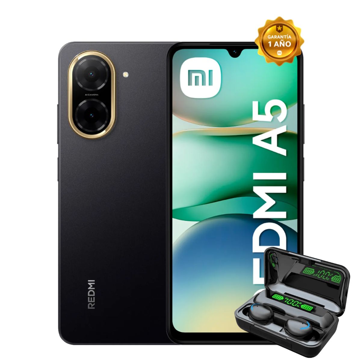 XIAOMI - XIAOMI REDMI A5 4GB RAM 128GB ROM - NEGRO + AUDIFONOS
