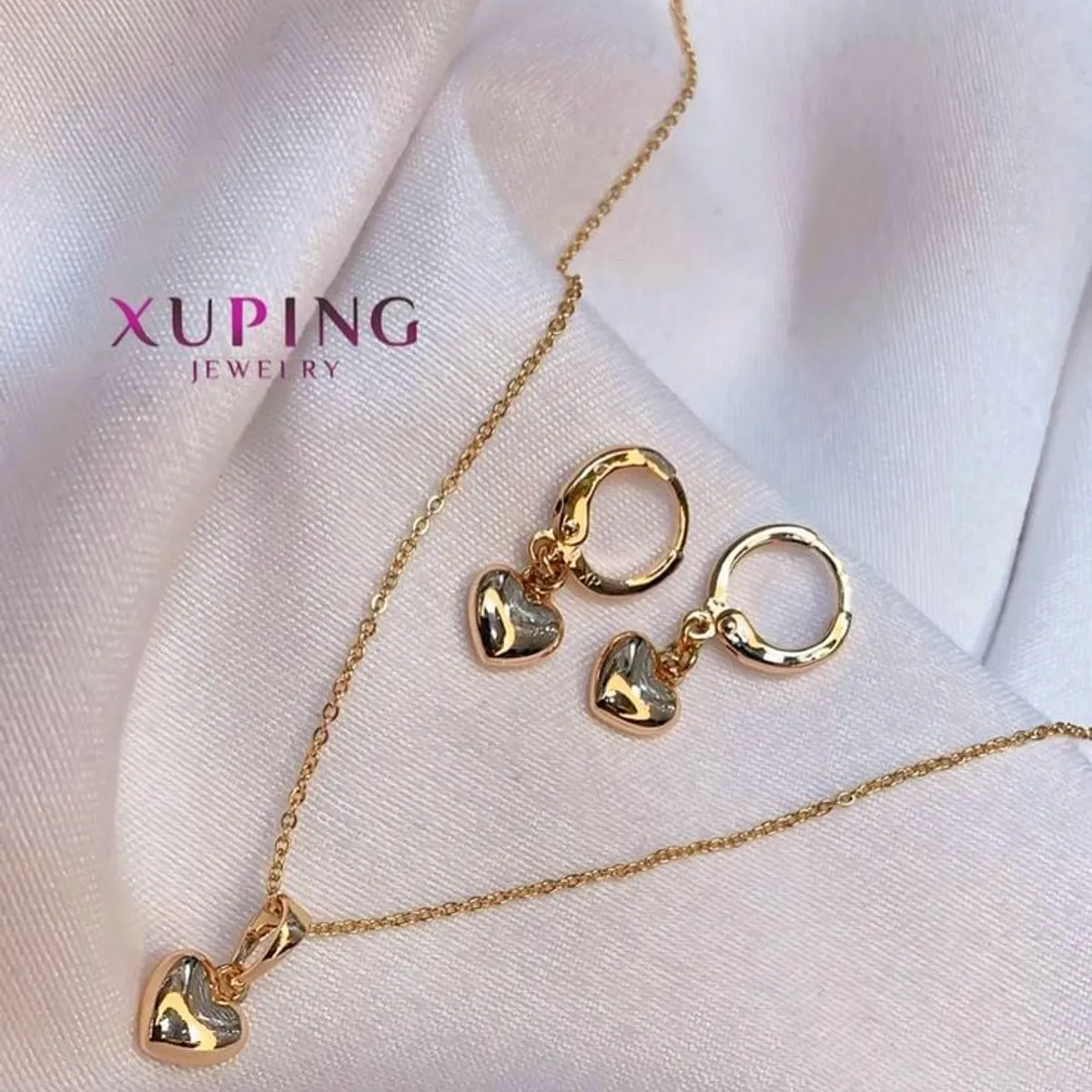 GENERICO - Set Colgante Collar más Arete Corazón Xuping Exclusivo Regalo