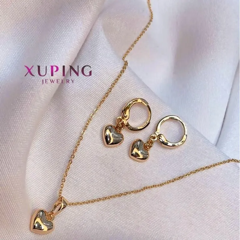 GENERICO - Set Colgante Collar más Arete Corazón Xuping Exclusivo Regalo