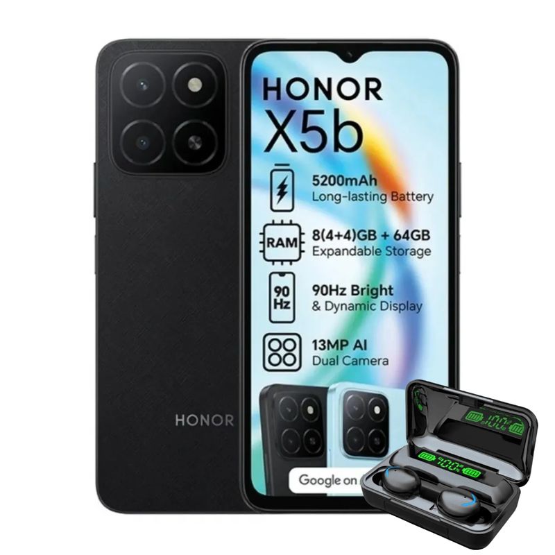 HONOR - HONOR X5B 4GB 128GB - NEGRO + AUDIFONOS