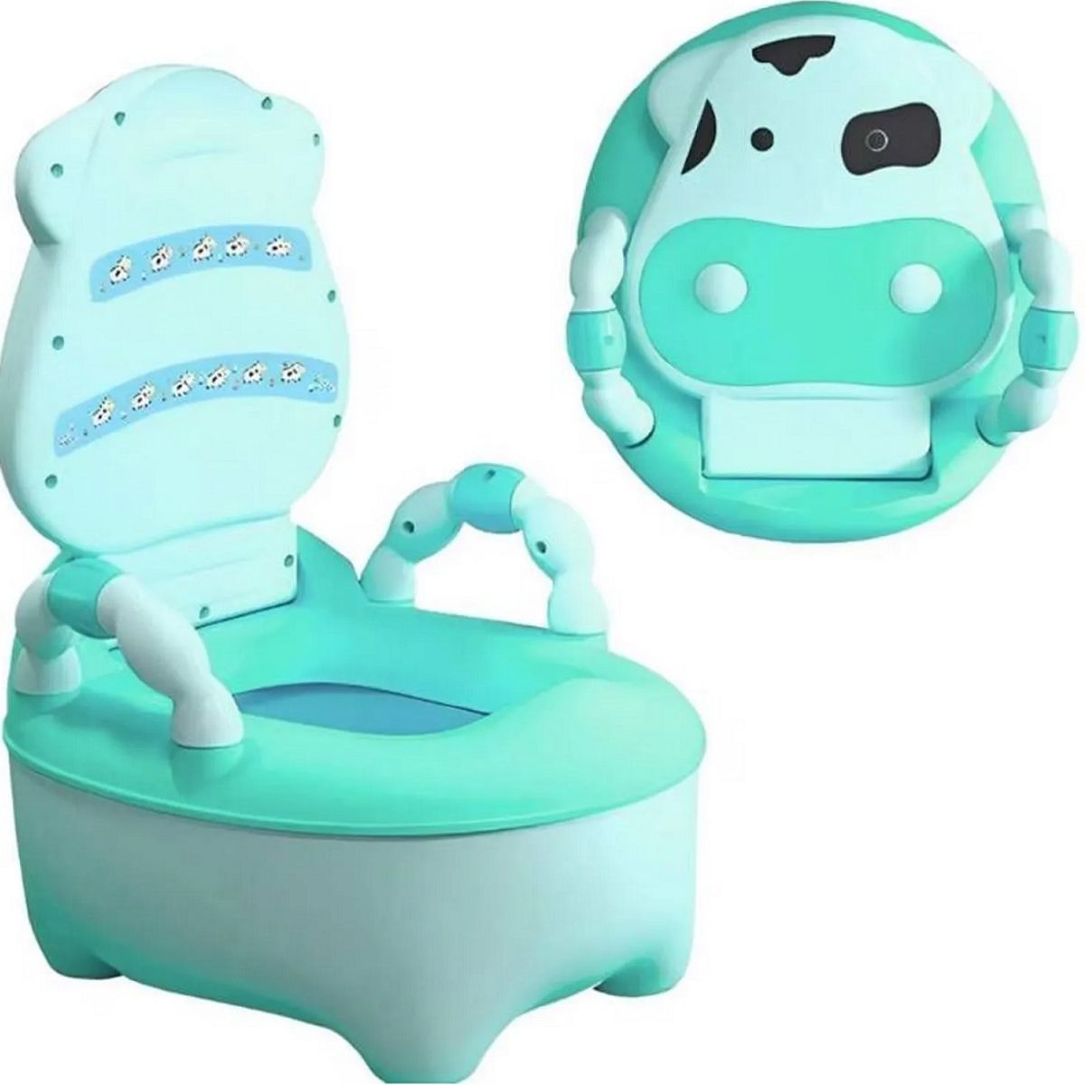 GENERICO - Bacín Entrenamiento Inodoro Para Bebes Niñas Vaquita Verde