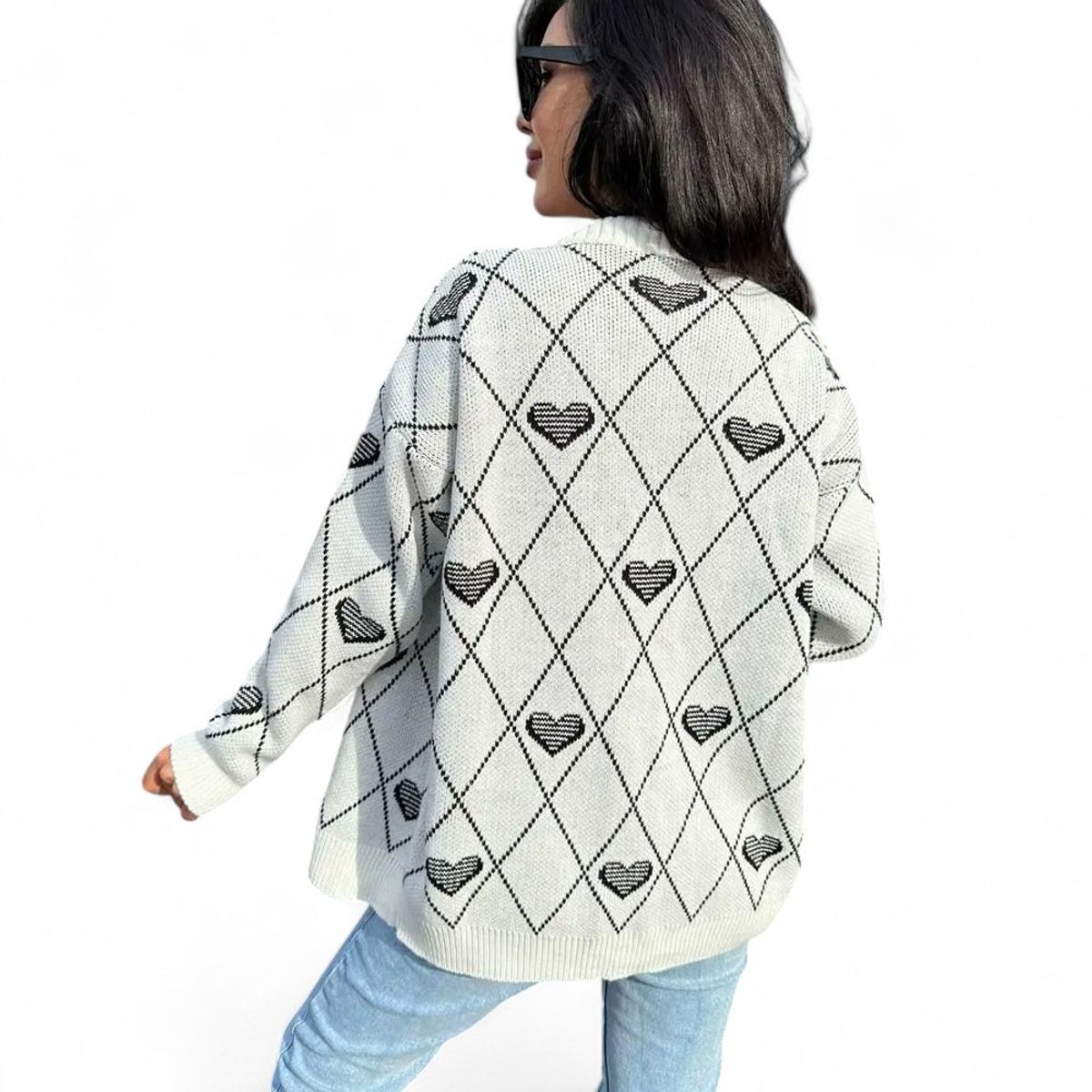 GENERICO - Chompa Mujer Corazon De Hilo 359G-26 Color Perla