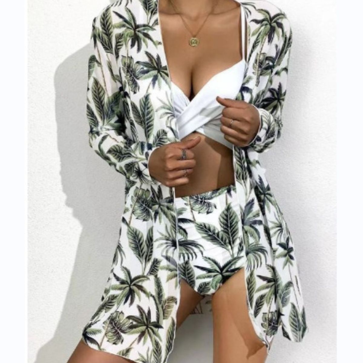 TIOZONEY - Conjunto bikini mujer con Tunica