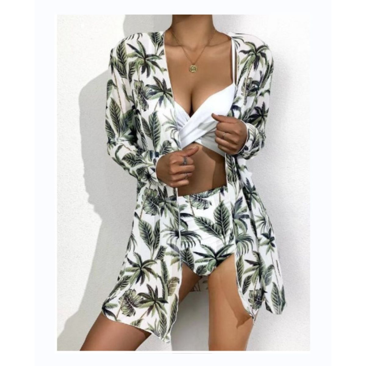 TIOZONEY - Conjunto bikini mujer con Tunica