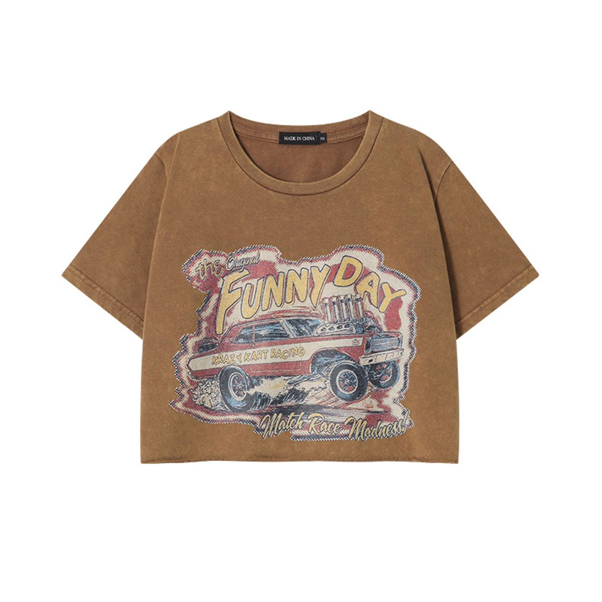 TIOZONEY - Mangas cortas impresas para mujeres - Marrón