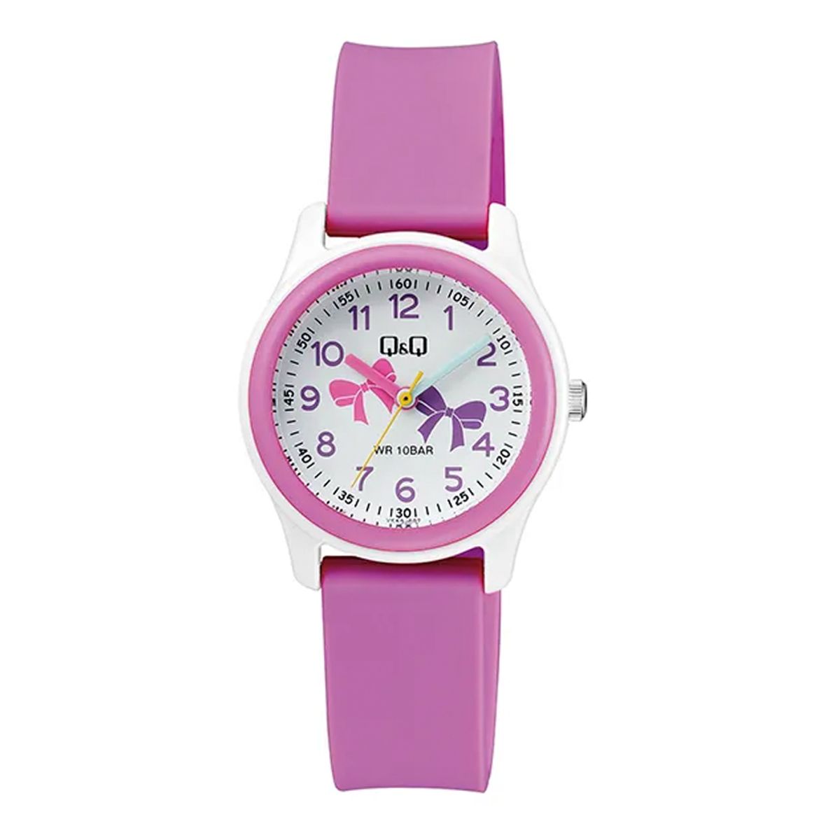 Q AND Q - Reloj Para Mujer Deportivo Acuativo Rosa Lila Blanco