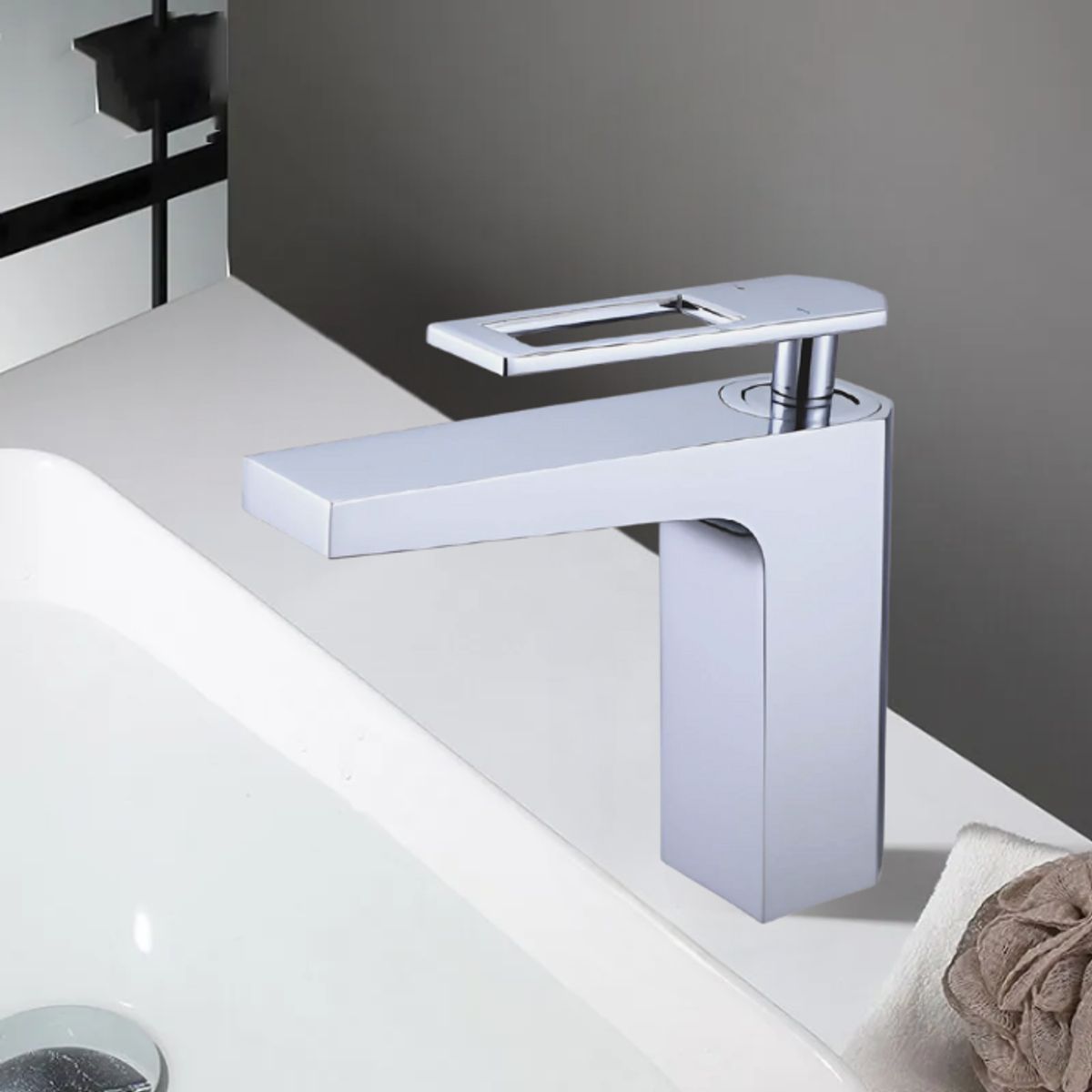 FRATELLI - MEZCLADORA MONOCOMANDO DE LAVATORIO BAJO CROMADO