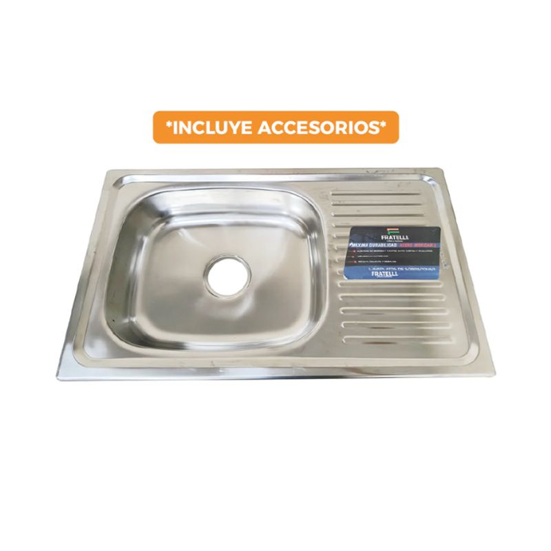 FRATELLI - LAVADERO DE COCINA ACERO CON ESCURRIDERO SATINADO LP-7545