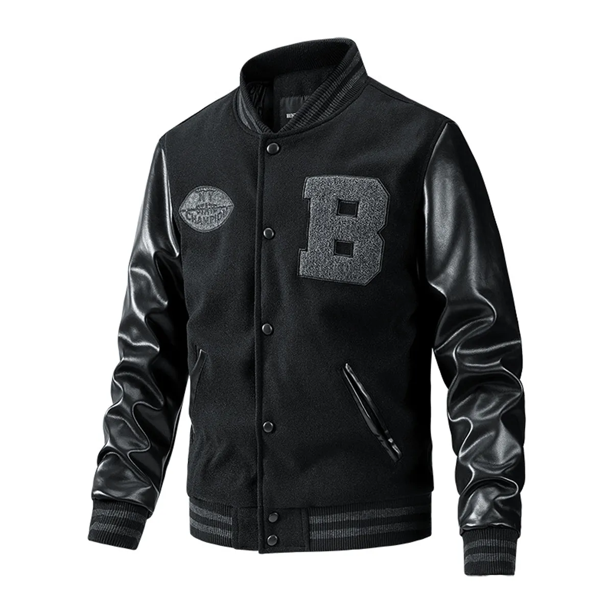 TIOZONEY - Chaqueta Biker Hombre -Negro