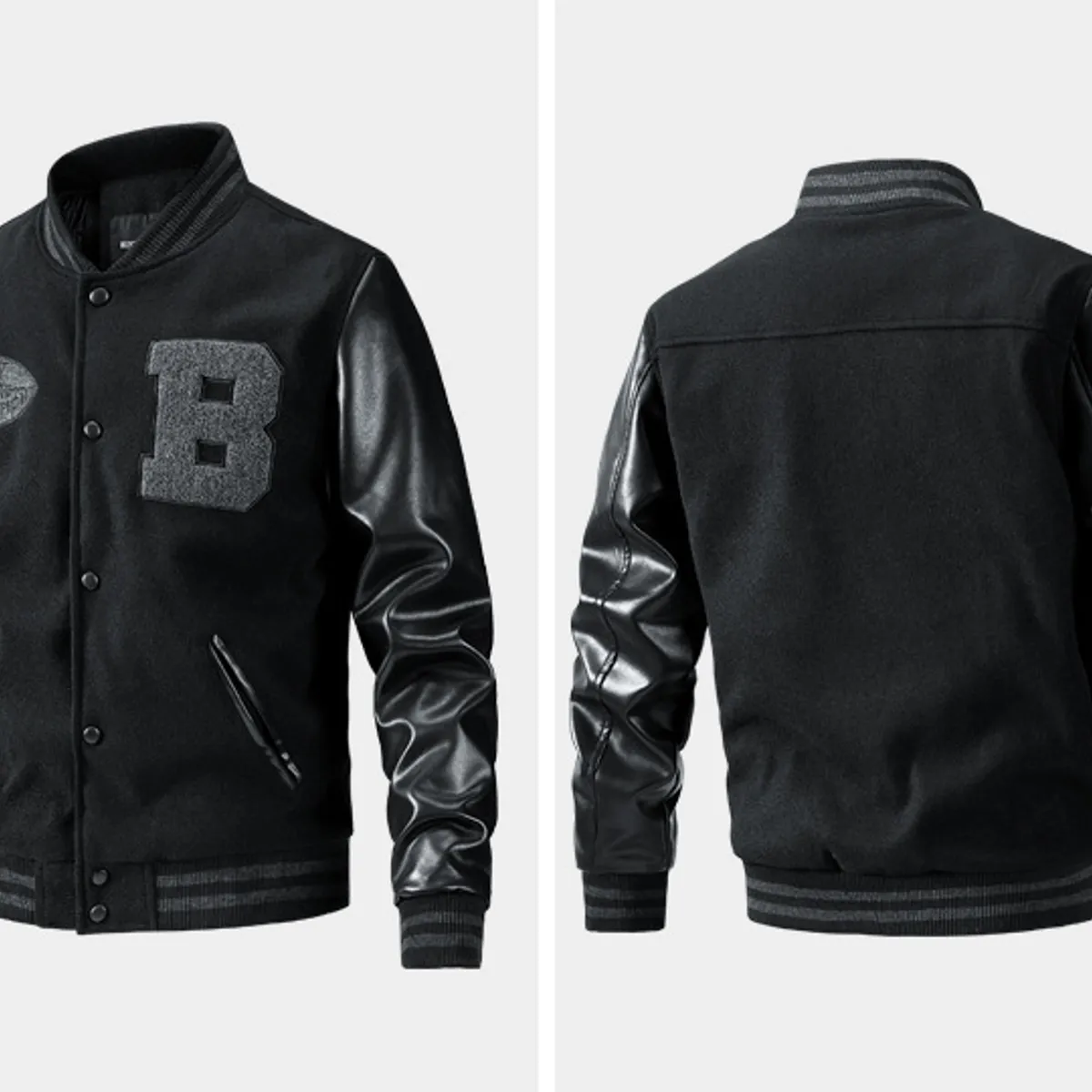 TIOZONEY - Chaqueta Biker Hombre -Negro