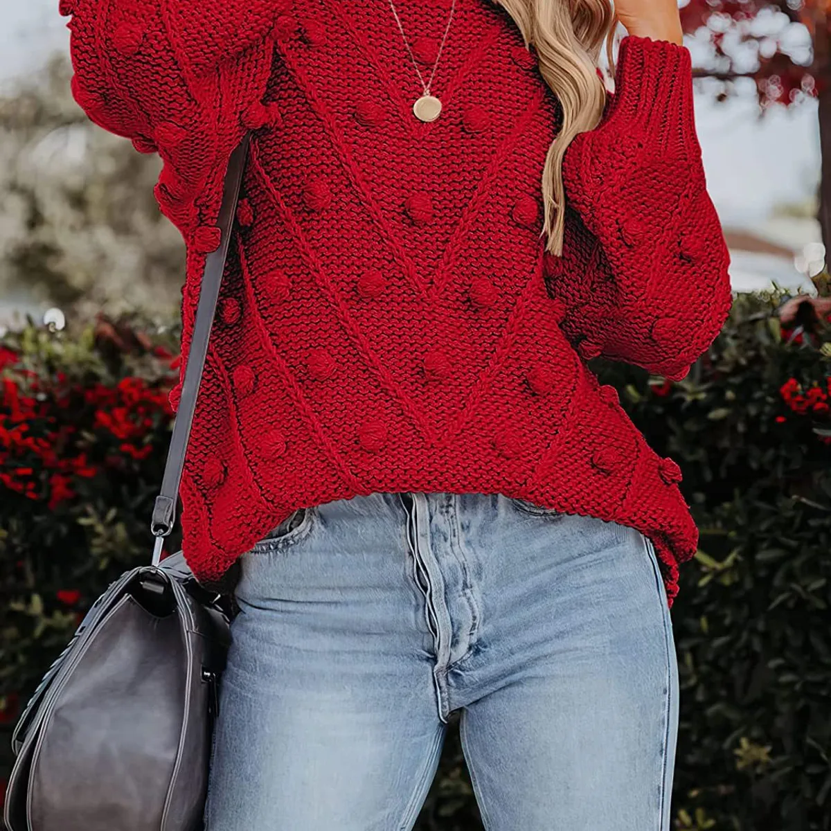 TIOZONEY - Sweater Cuello Redondo Mujer