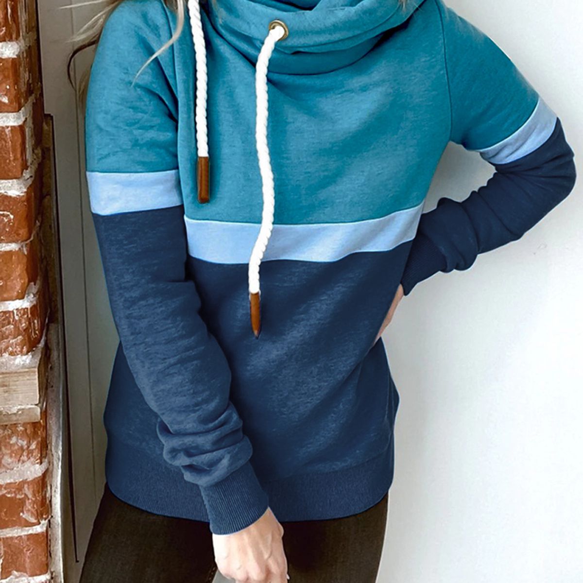 TIOZONEY - Sudadera informal con capucha y jersey