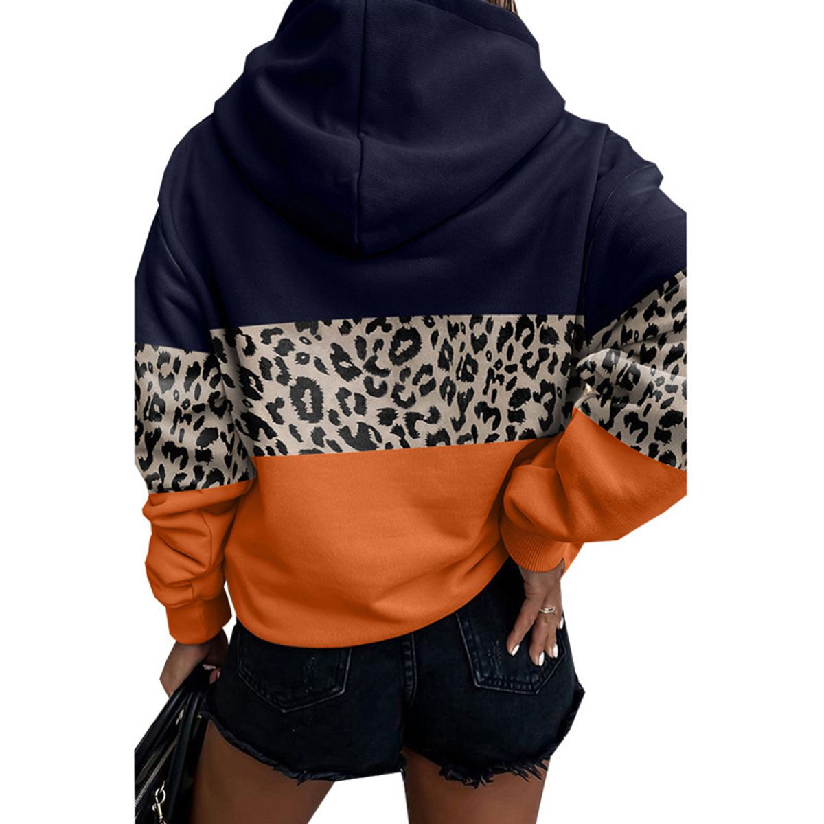 TIOZONEY - Sudadera de mujer con capucha y bloques de color